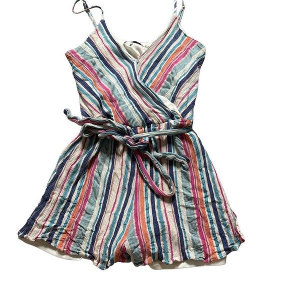 STACCATO white romper with multicolored stripes SIZE MEDIUM - Picture 2 of 8